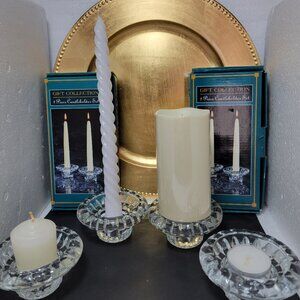 Vintage Crystal Candleholder Sets - 2 Sets